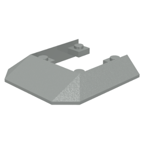 Деталь LEGO 2876 Wedge 6 x 6 Cutout (Train Roof) - Light Gray
