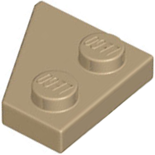 Деталь LEGO 24307 Wedge, Plate 2 x 2 Right - Dark Tan