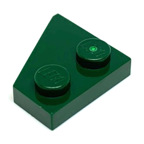 Деталь LEGO 24307 Wedge, Plate 2 x 2 Right - Dark Green