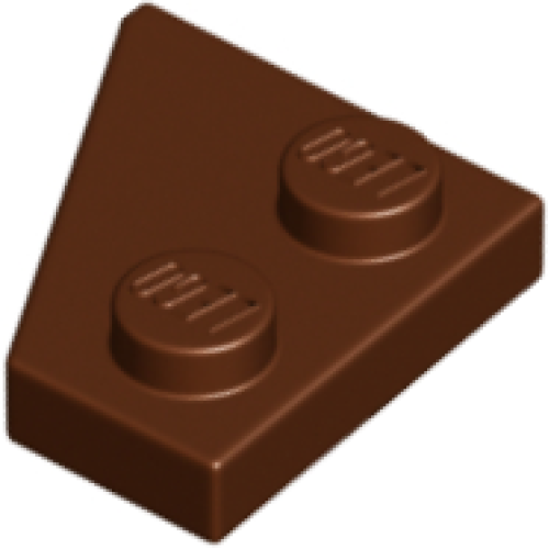 Деталь LEGO 24307 Wedge, Plate 2 x 2 Right - Reddish Brown