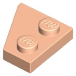 Wedge, Plate 2 x 2 Right - Light Nougat