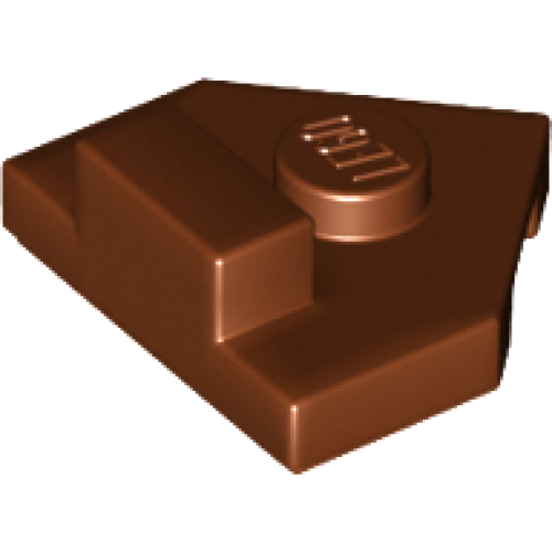 Деталь LEGO 27928 Wedge, Plate 2 x 2 Pentagonal with Center Stud and 1 x 1/2 Raised Tab on Top - Reddish Brown