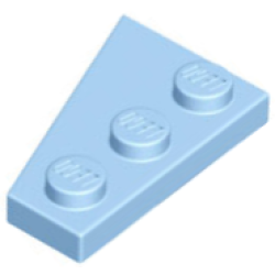 Wedge, Plate 3 x 2 Right - Bright Light Blue