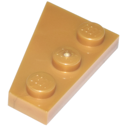 Wedge, Plate 3 x 2 Right - Pearl Gold