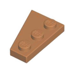 Wedge, Plate 3 x 2 Right - Medium Nougat