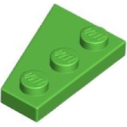 Wedge, Plate 3 x 2 Right - Bright Green