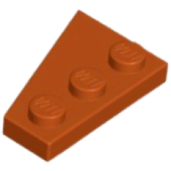 Wedge, Plate 3 x 2 Right - Dark Orange