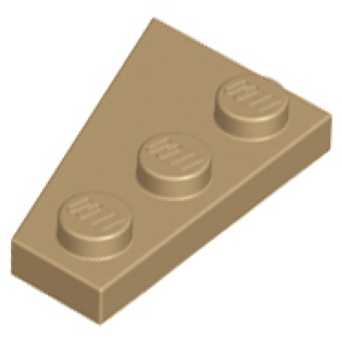 Деталь LEGO 43722 Wedge, Plate 3 x 2 Right - Dark Tan