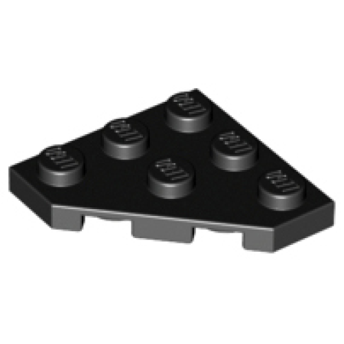 Деталь LEGO 2450 Wedge, Plate 3 x 3 Cut Corner - Black