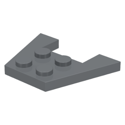 Деталь LEGO 4859 Wedge, Plate 3 x 4 without Stud Notches - Dark Bluish Gray