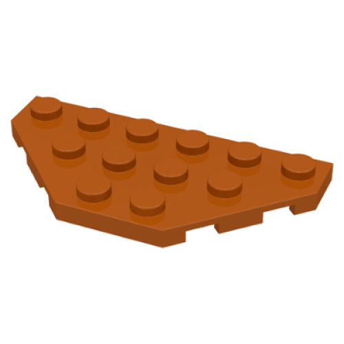 Деталь LEGO 2419 Wedge, Plate 3 x 6 Cut Corners - Dark Orange