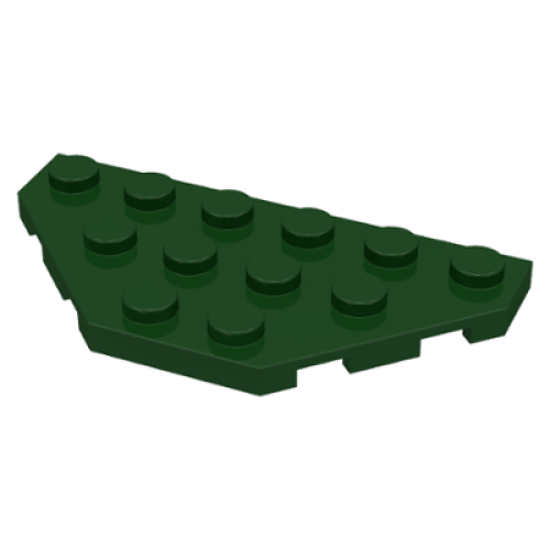 Деталь LEGO 2419 Wedge, Plate 3 x 6 Cut Corners - Dark Green