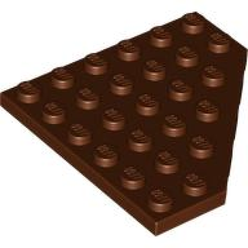 Деталь LEGO 6106 Wedge, Plate 6 x 6 Cut Corner - Reddish Brown