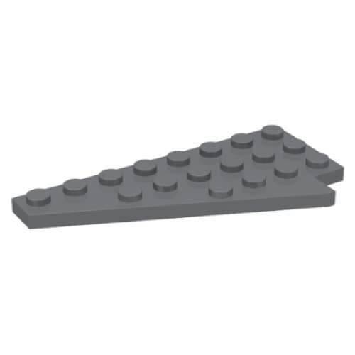 Деталь LEGO 3933 Wedge, Plate 8 x 4 Wing Left - Dark Bluish Gray