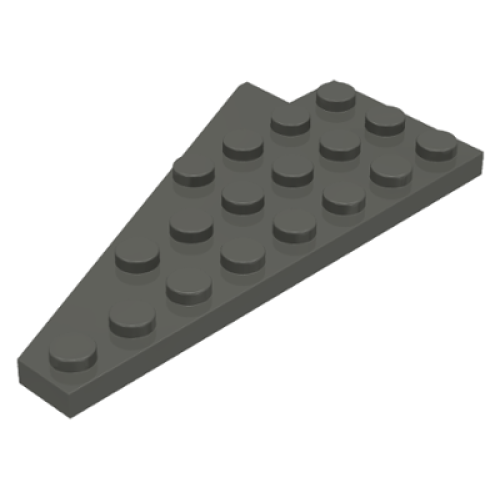 Деталь LEGO 3934 Wedge, Plate 8 x 4 Wing Right - Dark Gray