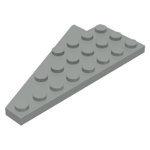 Деталь LEGO 3934 Wedge, Plate 8 x 4 Wing Right - Light Gray