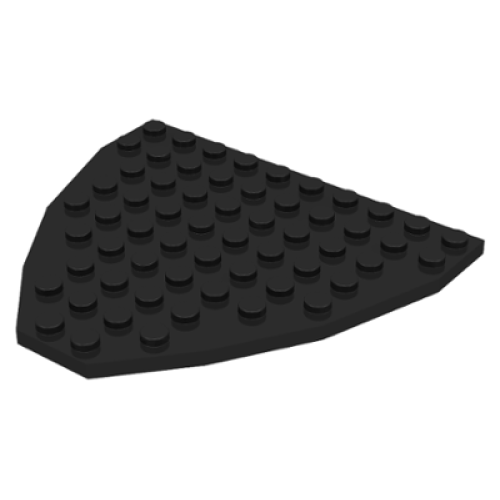 Деталь LEGO 2621 Wedge, Plate 9 x 10 (Boat Bow Plate) - Black