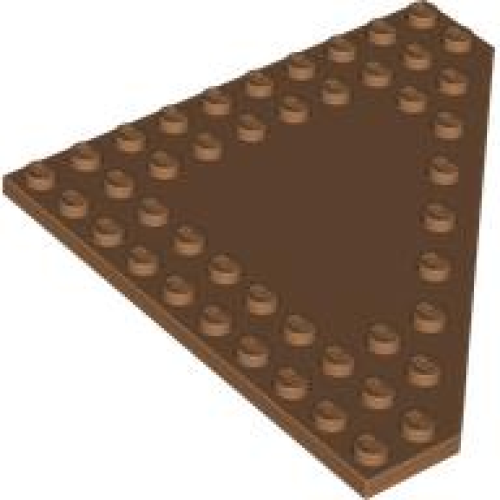 Деталь LEGO 92584 Wedge, Plate 10 x 10 Cut Corner with no Studs in Center - Medium Nougat