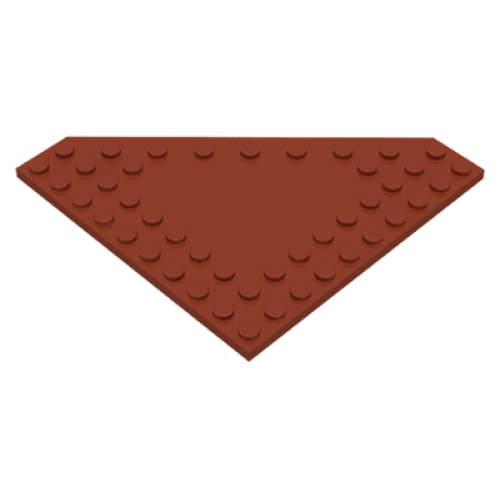 Деталь LEGO 92584 Wedge, Plate 10 x 10 Cut Corner with no Studs in Center - Reddish Brown