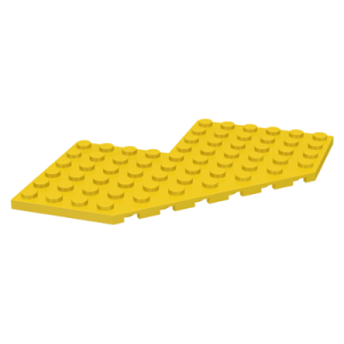 Деталь LEGO 2401 Wedge, Plate 10 x 10 with 4 x 4 Cutout and Cut Corner - Yellow