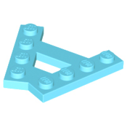 Wedge, Plate A-Shape with 2 Rows of 4 Studs - Medium Azure