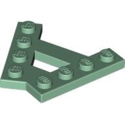 Wedge, Plate A-Shape with 2 Rows of 4 Studs - Sand Green