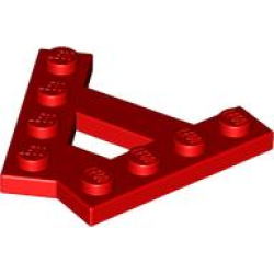 Wedge, Plate A-Shape with 2 Rows of 4 Studs - Red