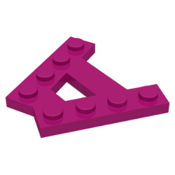 Wedge, Plate A-Shape with 2 Rows of 4 Studs - Magenta