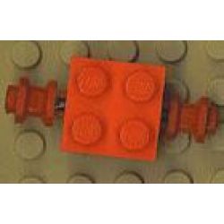 Brick, Modified 2 x 2 with Red Wheels for Dually Tire - Red Brick, Modified 2 x 2 with Red Wheels for Dually Tire - Red