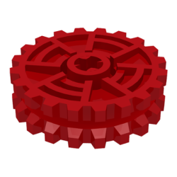Technic Tread Sprocket Wheel Dual Thin - Red Technic Tread Sprocket Wheel Dual Thin - Red