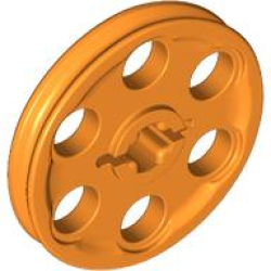 Technic Wedge Belt Wheel (Pulley) - Orange
