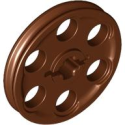 Technic Wedge Belt Wheel (Pulley) - Reddish Brown