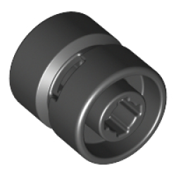 Wheel 11mm D. x 12mm, Hole Notched for Wheels Holder Pin - Black