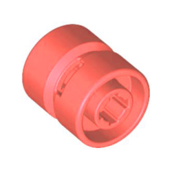 Wheel 11mm D. x 12mm, Hole Notched for Wheels Holder Pin - Coral