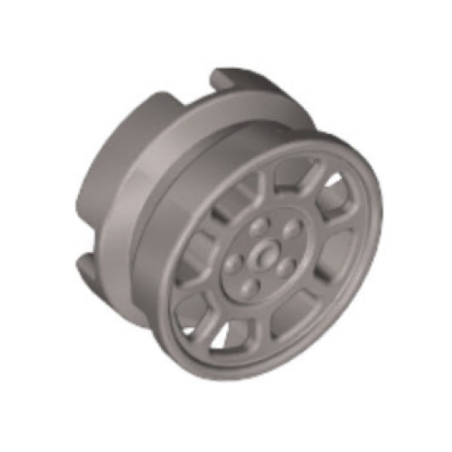 Деталь LEGO 93593 Wheel 11mm D. x 6mm with 8 Spokes - Flat Silver