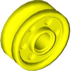 Wheel 18mm D. x 8mm with Fake Bolts and Deep Spokes with Inner Ring - Neon Yellow Wheel 18mm D. x 8mm with Fake Bolts and Deep Spokes with Inner Ring - Neon Yellow