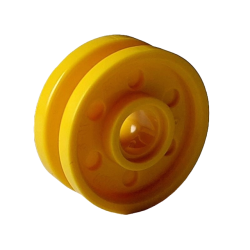 Wheel 18mm D. x 8mm with Fake Bolts and Deep Spokes with Inner Ring - Yellow Wheel 18mm D. x 8mm with Fake Bolts and Deep Spokes with Inner Ring - Yellow