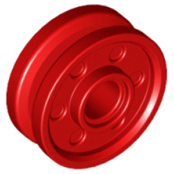 Wheel 18mm D. x 8mm with Fake Bolts and Deep Spokes with Inner Ring - Red Wheel 18mm D. x 8mm with Fake Bolts and Deep Spokes with Inner Ring - Red