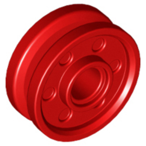 Деталь LEGO 13971 Wheel 18mm D. x 8mm with Fake Bolts and Deep Spokes with Inner Ring - Red