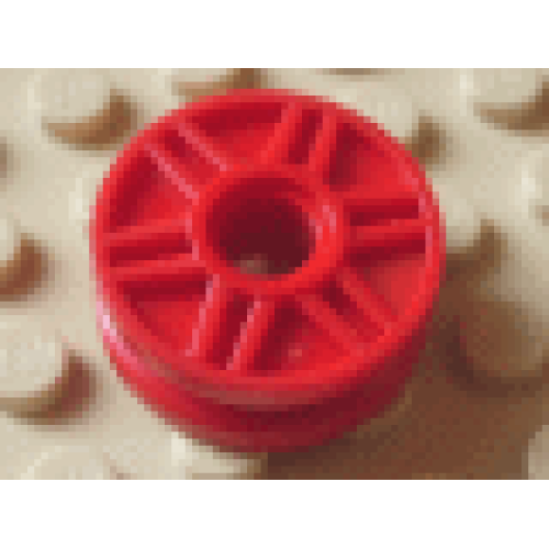 Деталь LEGO 56902 Wheel 18mm D. x 8mm with Fake Bolts and Shallow Spokes - Red