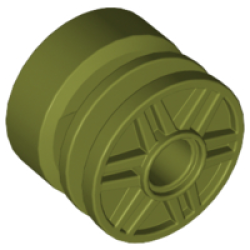 Wheel 18mm D. x 14mm with Pin Hole, Fake Bolts and Shallow Spokes - Olive Green Wheel 18mm D. x 14mm with Pin Hole, Fake Bolts and Shallow Spokes - Olive Green