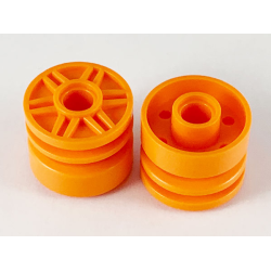 Wheel 18mm D. x 14mm with Pin Hole, Fake Bolts and Shallow Spokes - Orange Wheel 18mm D. x 14mm with Pin Hole, Fake Bolts and Shallow Spokes - Orange