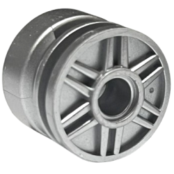 Wheel 18mm D. x 14mm with Pin Hole, Fake Bolts and Shallow Spokes - Metallic Silver Wheel 18mm D. x 14mm with Pin Hole, Fake Bolts and Shallow Spokes - Metallic Silver