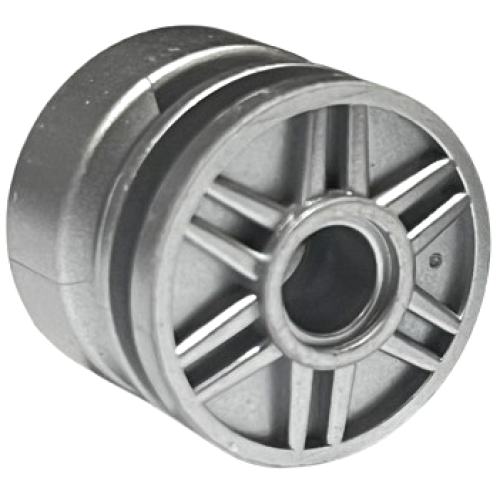 Деталь LEGO 55981 Wheel 18mm D. x 14mm with Pin Hole, Fake Bolts and Shallow Spokes - Metallic Silver