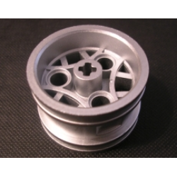 Wheel 30.4mm D. x 20mm with 3 Pin Holes - Metallic Silver