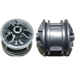 Wheel 30.4mm D. x 20mm with Center Axle Holes Motorcycle - Flat Silver