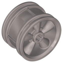 Wheel 30.4mm D. x 20mm with No Pin Holes and 5 Large Spokes - Flat Silver