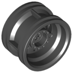 Wheel 30.4mm D. x 20mm with No Pin Holes and Reinforced Rim - Black
