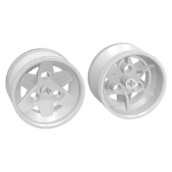 Wheel 43.2mm D. x 26mm Technic Racing Small, 3 Pin Holes - White Wheel 43.2mm D. x 26mm Technic Racing Small, 3 Pin Holes - White