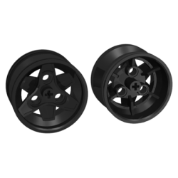 Wheel 43.2mm D. x 26mm Technic Racing Small, 3 Pin Holes - Black Wheel 43.2mm D. x 26mm Technic Racing Small, 3 Pin Holes - Black